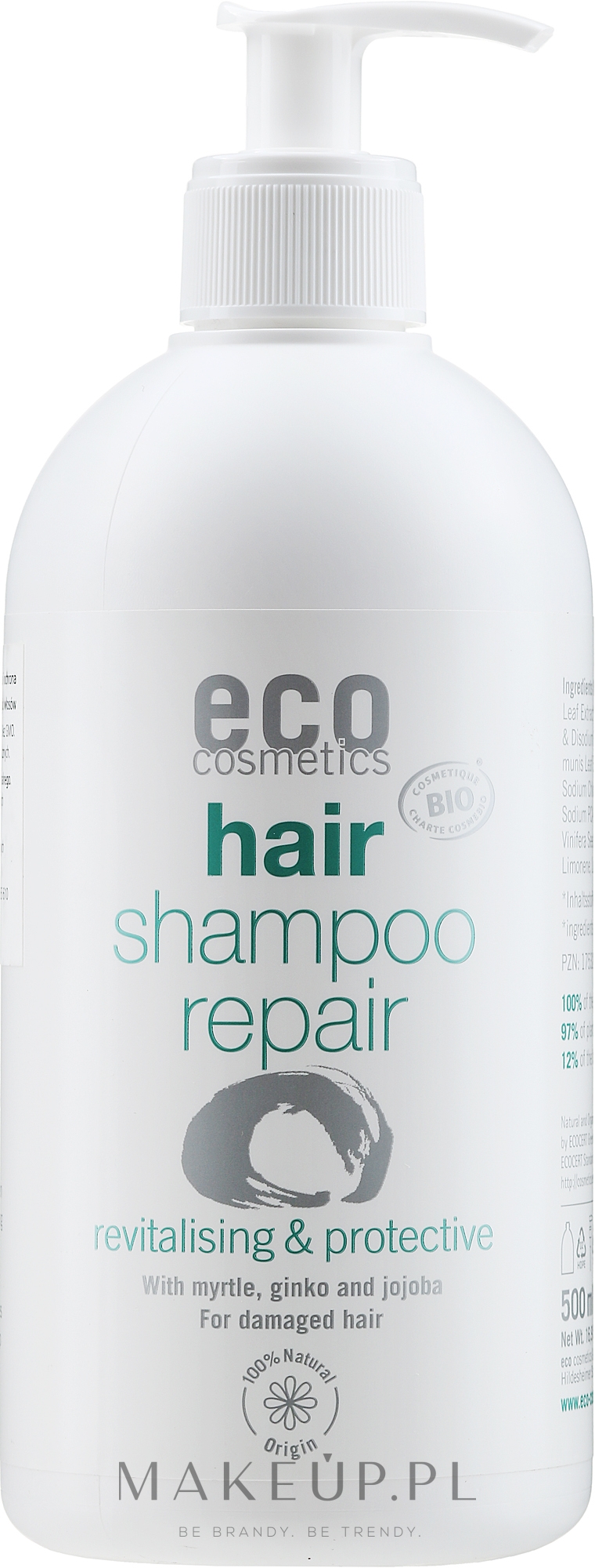 Regenerujący szampon do włosów z liściem mirtu, gingko i olejem jojoba - Eco Cosmetics Hair Shampoo Repair Revitalising & Protective — Zdjęcie 500 ml