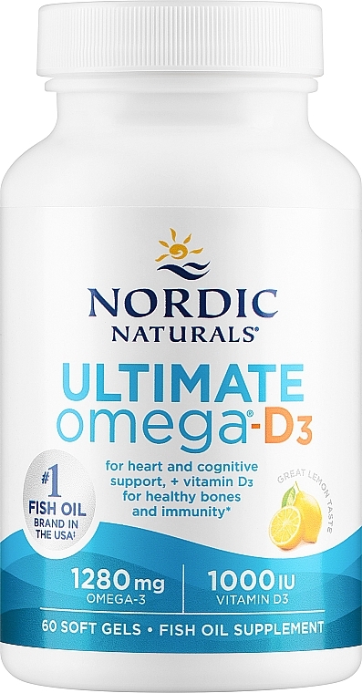 Suplement diety Omega D3 - Nordic Naturals Ultimate Omega-D3 Lemon — Zdjęcie N1