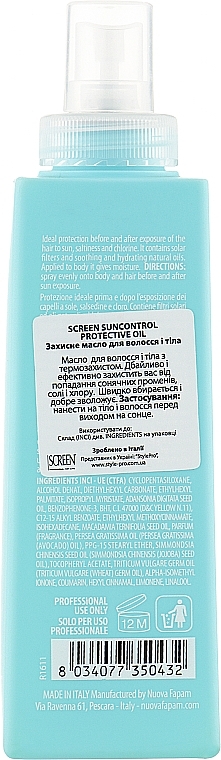 Ochronny olejek do włosów i ciała - Screen Sun Control Protective Oil — Zdjęcie N2