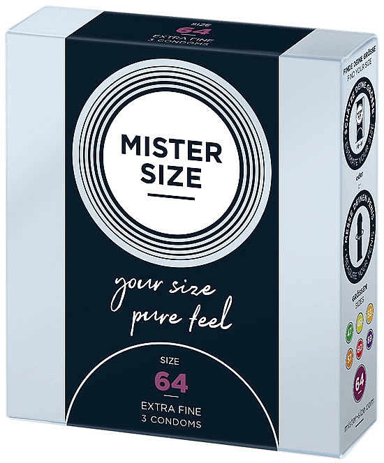 Prezerwatywy lateksowe, rozm. 64, 3 szt. - Mister Size Extra Fine Condoms — Zdjęcie N2