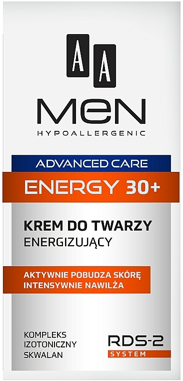 Energizujący krem do twarzy dla mężczyzn 30+ - AA Men Advanced Care Energy Face Cream Energizing — Zdjęcie N3
