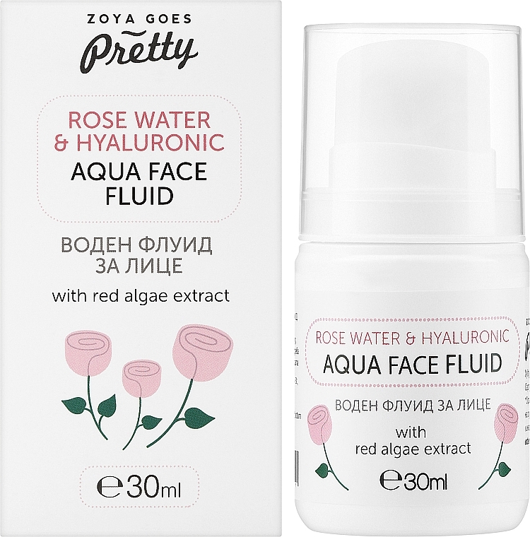 Fluid do twarzy z wodą różaną i kwasem hialuronowym - Zoya Goes Rose Water & Hyaluronic Aqua Fluid  — Zdjęcie N2