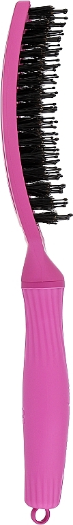 Zakrzywiona szczotka do włosów, różowa - Olivia Garden Fingerbrush Think Pink 2022 Bright Pink — Zdjęcie N2