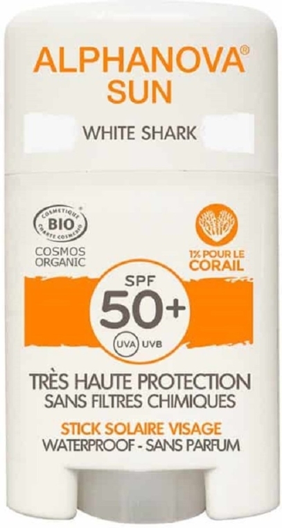 Ochrona przeciwsłoneczna w sztyfcie SPF 50+ w kolorze białym - Alphanova Sun White Shark  — Zdjęcie N1