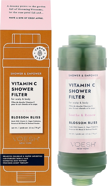 Filtr pod prysznic z witaminą C Kwiatowy - Voesh Vitamin C Shower Filter Blossom Bliss — Zdjęcie N2