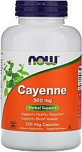 Naturalny suplement, 500 mg, 250 kapsułek - Now Foods Cayenne — фото N1