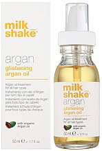 Nabłyszczający olejek arganowy do głębokiej regeneracji i stylizacji wszystkich rodzajów włosów - Milk Shake Argan Glistening Argan Oil — Zdjęcie N3