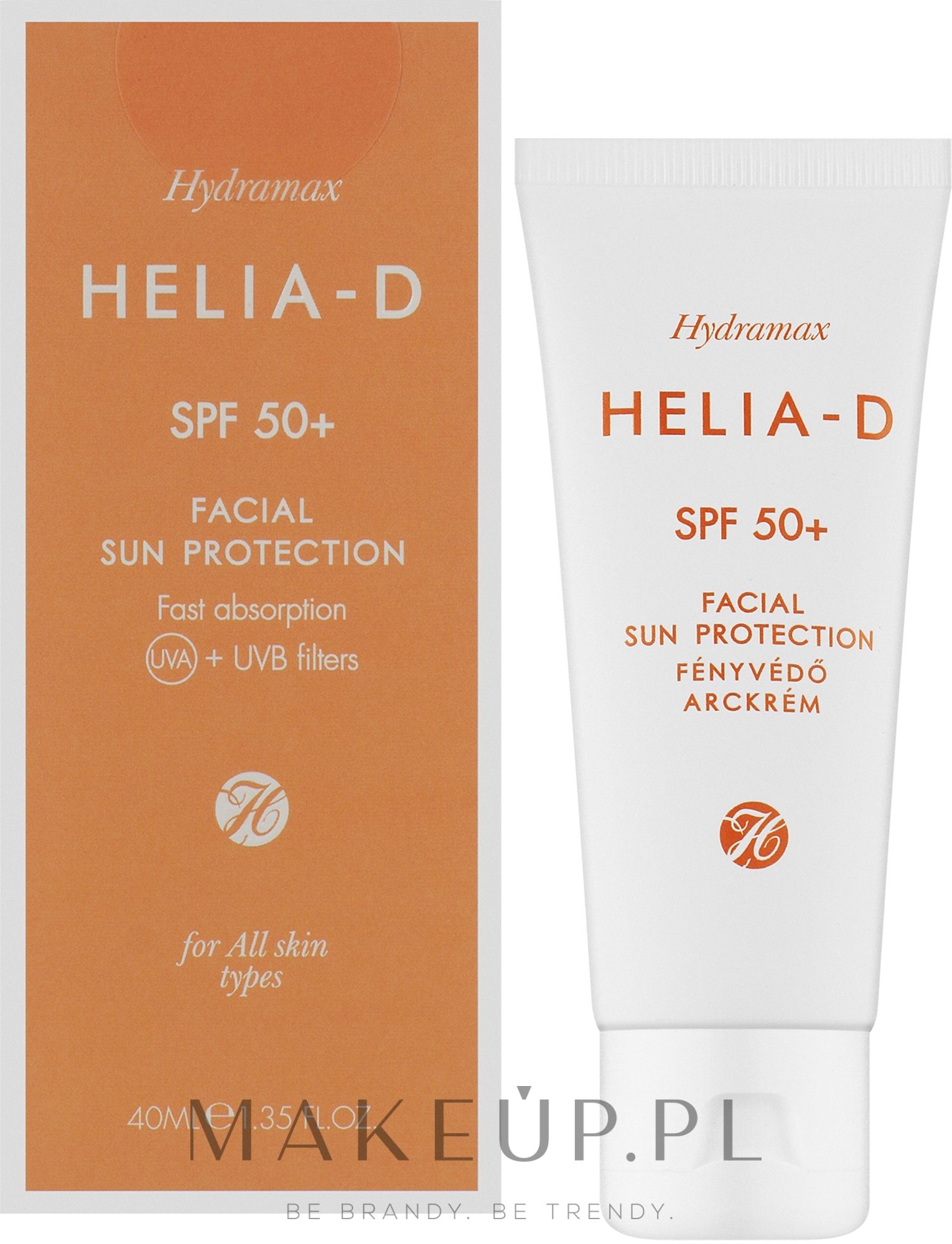 Ochronny krem do twarzy z filtrem - Helia-D Hydramax Facial Sun Protection SPF 50+ — Zdjęcie 40 ml