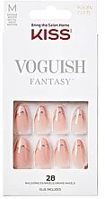 Zestaw sztucznych paznokci, rozmiar M, 28 szt. - Kiss Voguish Fantasy French — Zdjęcie N1