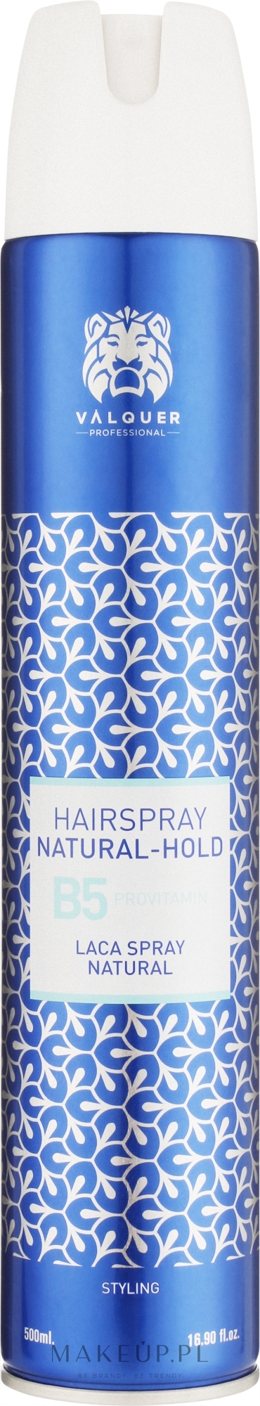 Średnio utrwalający lakier do włosów - Valquer B5 Provitamin Hairspray Natural-Hold — Zdjęcie 500 ml