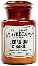 Świeca zapachowa w słoiku - Paddywax Apothecary Artisan Made Soywax Candle Geranium & Basil — Zdjęcie N2
