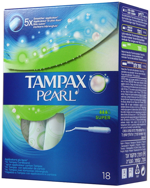 Tampony z aplikatorem, 18 szt. - Tampax Pearl Super — Zdjęcie N2