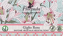 Mydło toaletowe Różowa lilia - Florinda Mosaici Italiani Vegetal Soap — Zdjęcie N1