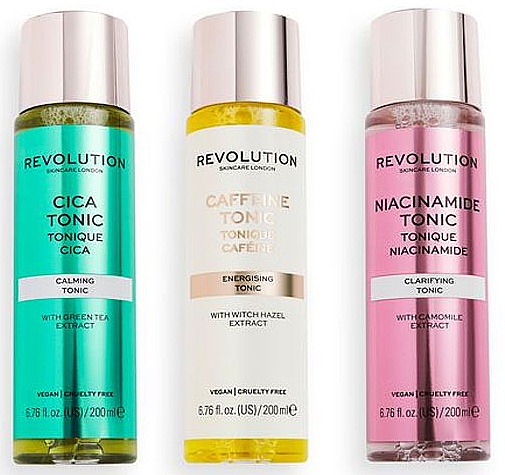 Zestaw do pielęgnacji twarzy - Revolution Skincare Totally Tonics Collections (tonic/200ml x 3 szt.) — Zdjęcie N2