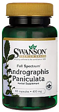 Suplement diety, Andrographis Paniculata, 400 mg - Swanson Full Spectrum Andrographis Paniculata — Zdjęcie N2