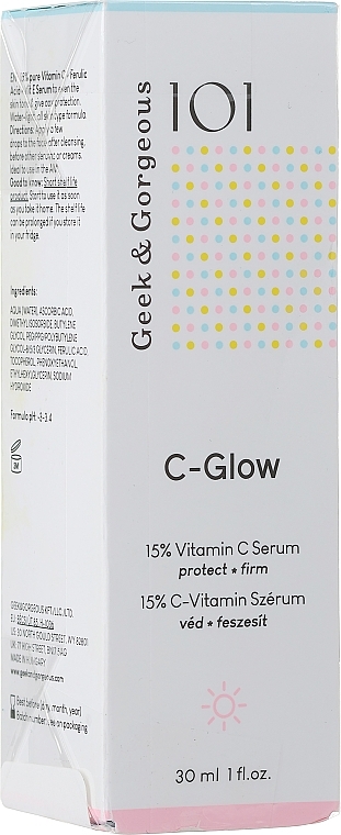 PRZECENA! Antyoksydacyjne serum z 15% witaminą C - Geek & Gorgeous C-Glow 15% Vitamin C Serum * — Zdjęcie N1