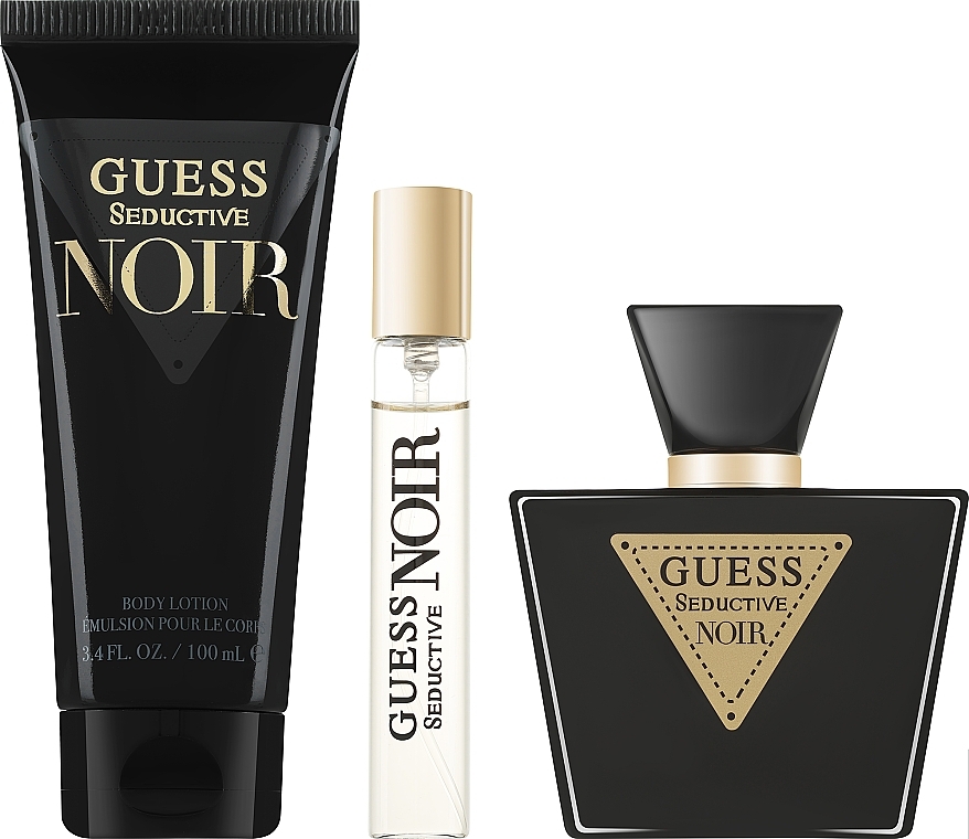 Guess Seductive Noir - Zestaw (edt/75ml + b/lot/100ml + edt/15ml + bag/1pcs) — Zdjęcie N1