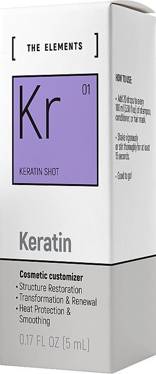 Kompleks na włosy - Pharma Group Laboratories The Elements Keratin Shot — Zdjęcie N2