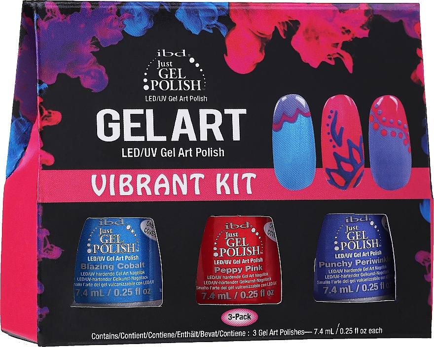 Zestaw - IBD Spa Gel Art Vibrant Kit (nail/lacquer/7,4mlx3)