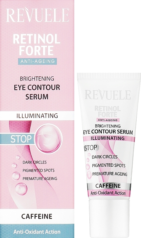 Rozświetlające serum do skóry wokół oczu - Revuele Retinol Forte Brightening Eye Contour Serum — Zdjęcie N3