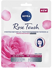 Kup Intensywnie nawilżająca maska w płachcie do twarzy z wodą różaną i kwasem hialuronowym - Nivea Rose Touch Hydrating Sheet Mask With Organic Rose Water & Hyaluron