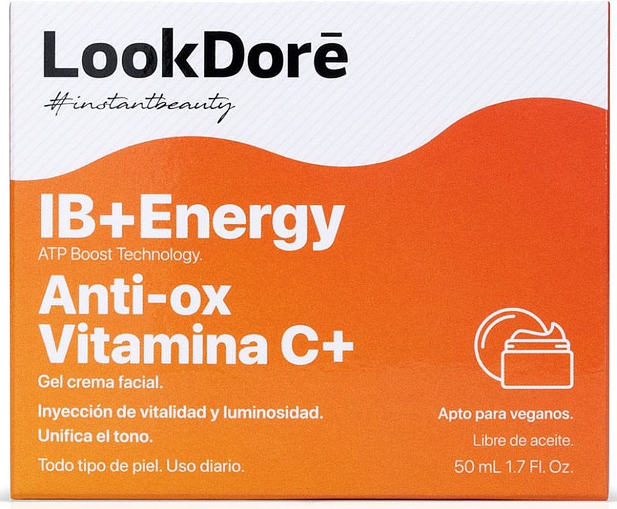 Lekki tonizujący krem-fluid do twarzy - LookDore IB+Enrgy Anti-Ox Vitamin C Gel Cream — Zdjęcie N2