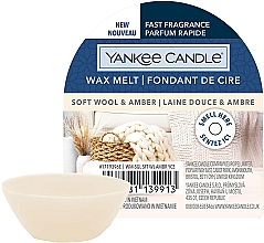 Aromatyczny	 wosk do kominka - Yankee Candle Soft Wool & Amber Wax Melt — Zdjęcie N1