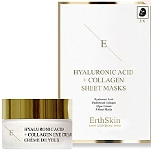 Kup Zestaw - ErthSkin London Hyaluronic Acid + Collagen (eye/cr/30ml + f/mask/3pcs)