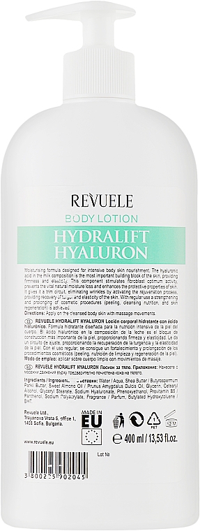 Nawilżający balsam do ciała z kwasem hialuronowym - Revuele Hydralift Hyaluron Moisturizing Body Lotion — Zdjęcie N2