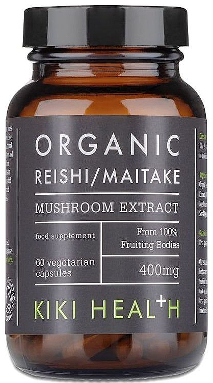 Suplement diety z ekstraktem z grzybów - Kiki Health Reishi & Maitake Mushroom Extract Organic  — Zdjęcie N1