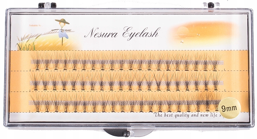 Sztuczne rzęsy C, 9 mm, 60 szt . - Nesura Eyelash Premium — Zdjęcie N1