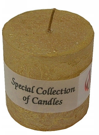 Świeca bezzapachowa Cylinder, 5x5 cm, złota - ProCandle Special Collection Of Candles — Zdjęcie N1