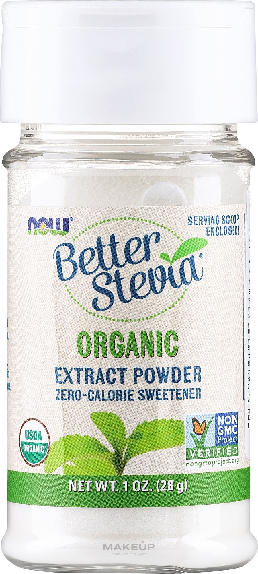 Organiczny ekstrakt ze stewii w proszku - Now Foods Better Stevia Extract Powder Organic — Zdjęcie 28 g