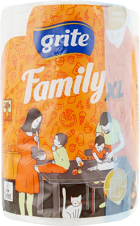 Ręczniki papierowe "Family Mix", 2 warstwy, 45m, 1 rolka - Grite Consumer — Zdjęcie N1
