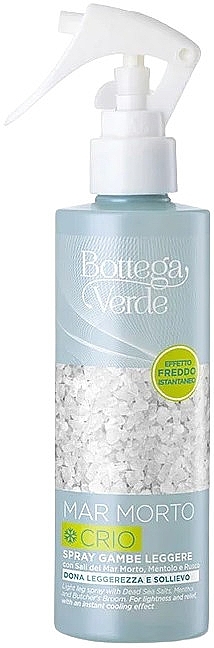 Chłodzący spray do stóp z minerałami z Morza Martwego - Bottega Verde Dead Sea Mar Morto Crio Light Leg Spray — Zdjęcie N1