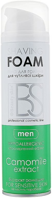 Pianka do golenia do skóry wrażliwej z ekstraktem z rumianku - Beauty Skin Shaving Foam Men — Zdjęcie N1