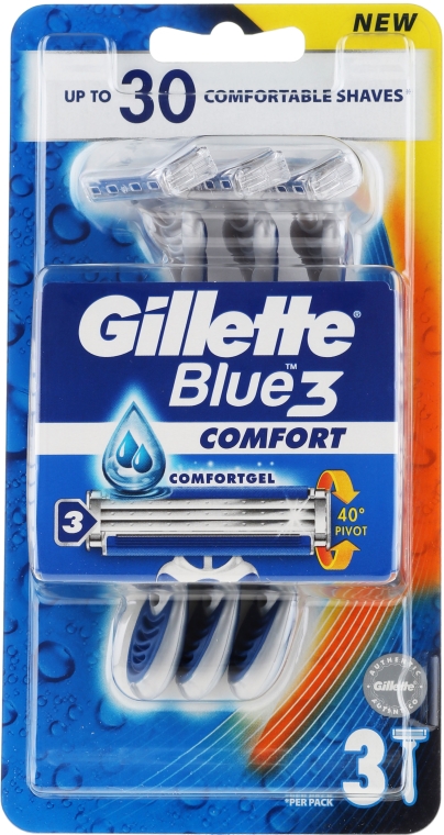 Jednorazowe maszynki do golenia 3 szt. - Gillette Blue 3 Comfort — Zdjęcie N1