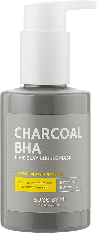Piankowa maska oczyszczająca pory z glinką - Some By Mi Charcoal BHA Pore Clay Bubble Mask — Zdjęcie N1