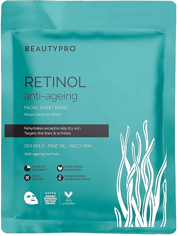 Maska w płachcie z retinolem - BeautyPro Retinol Anti-Ageing Sheet Mask — Zdjęcie N1