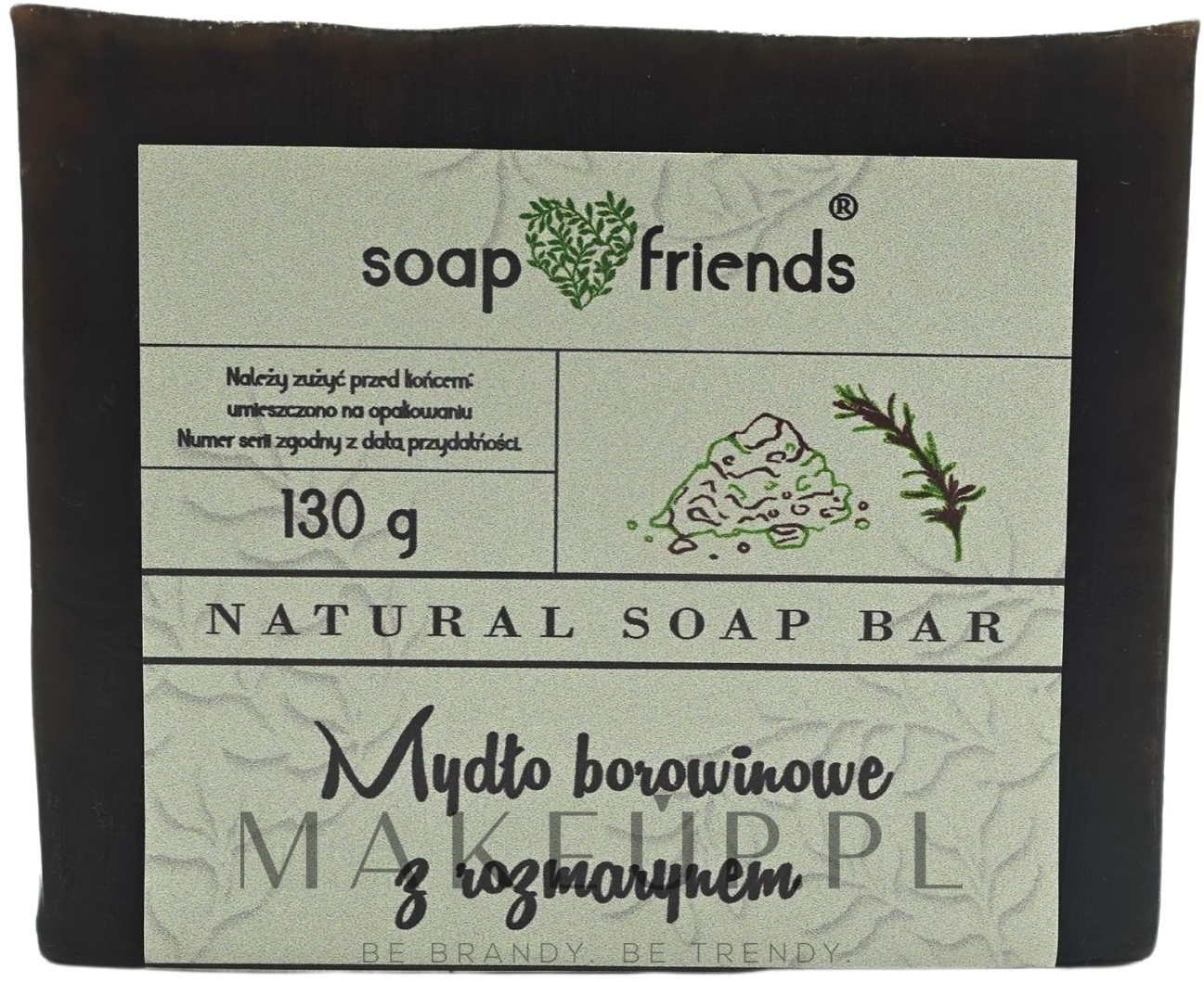 Borowinowe mydło w kostce z rozmarynem - Soap&Friends — Zdjęcie 130 g