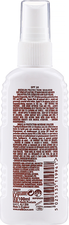 Przeciwsłoneczny balsam w sprayu do ciała - Malibu Lotion Spray SPF20 — Zdjęcie N2