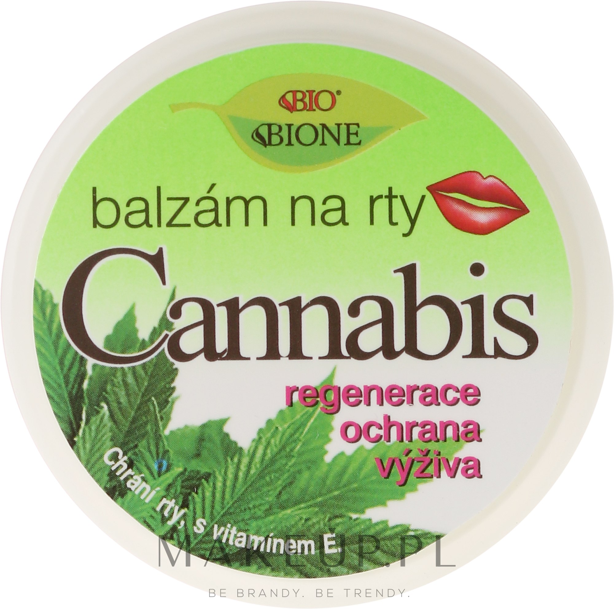 Balsam do ust z olejem konopnym i witaminą E - Bione Cosmetics Cannabis Lip Balm With UV Filter And Vitamin E — Zdjęcie 25 ml