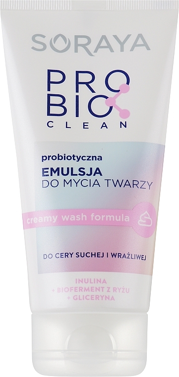 Emulsja do mycia twarzy do cery suchej i wrażliwej - Soraya Probio Clean