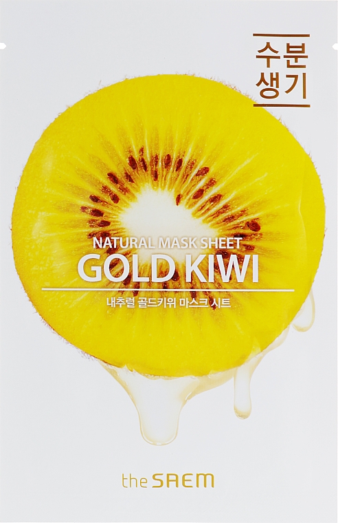 Maseczka w płachcie do twarzy z ekstraktem z kiwi - The Saem Natural Gold Kiwi Mask Sheet — Zdjęcie N1