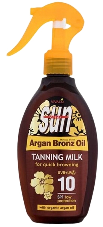 Mleczko samoopalające z olejkiem arganowym - Vivaco Sun Vital Argan Bronz Oil Tanning Milk SPF 10 — Zdjęcie N1