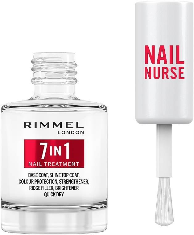 Baza pod lakier i utrwalacz 7 w 1 - Rimmel Nail Nurse 7 in 1 Nail Treatment — Zdjęcie N2