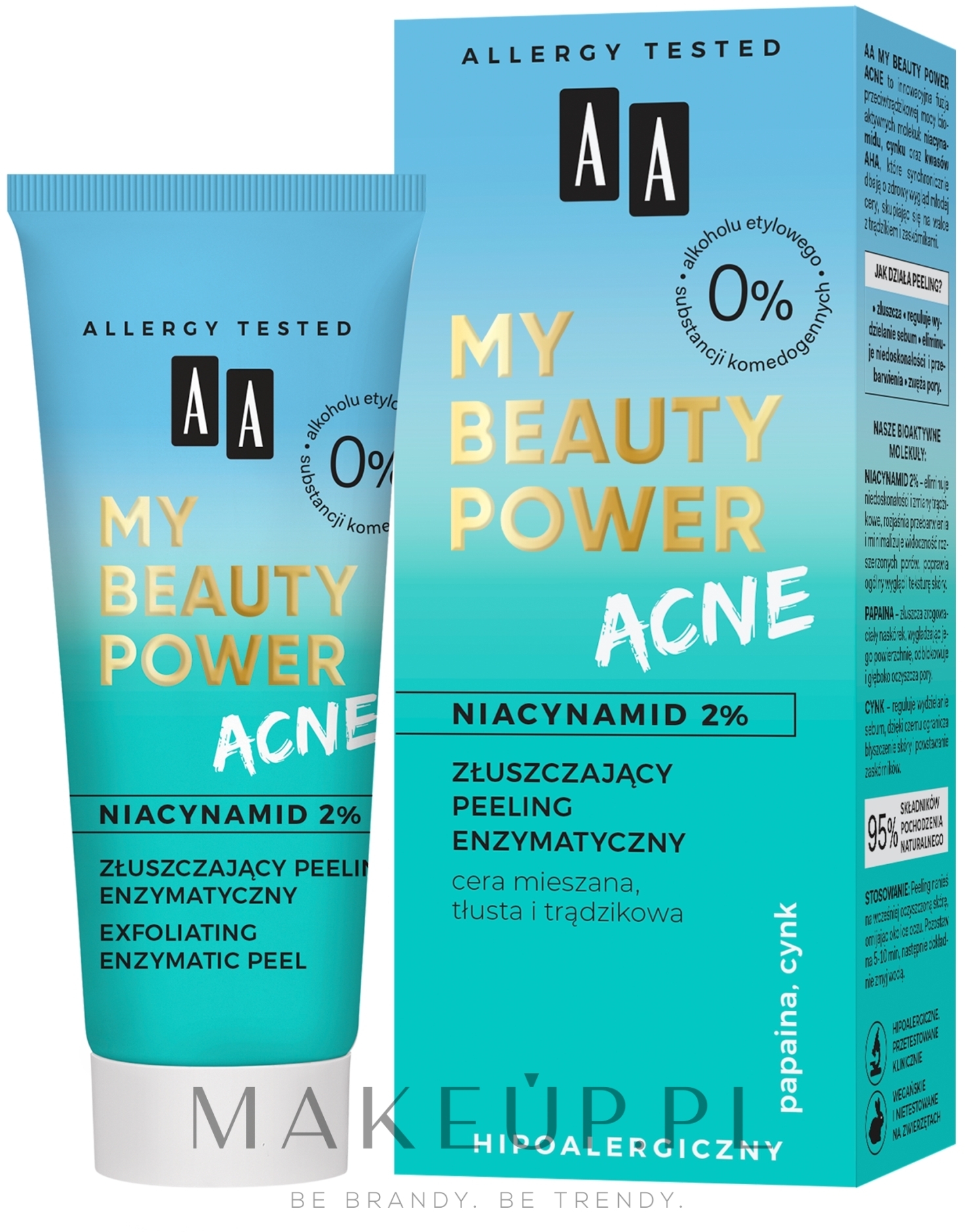 Złuszczający peeling enzymatyczny do twarzy - AA My Beauty Power Acne — Zdjęcie 40 ml