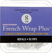 Tipsy - Dashing Diva French Wrap Plus White 50 Tips (Size 8) — Zdjęcie N1