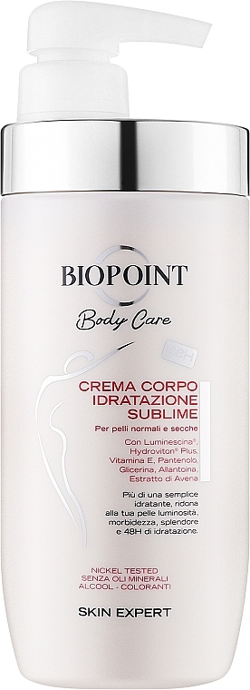 Nawilżający krem do ciała - Biopoint Body Care Crema Corpo Idratacione Sublime — Zdjęcie N1