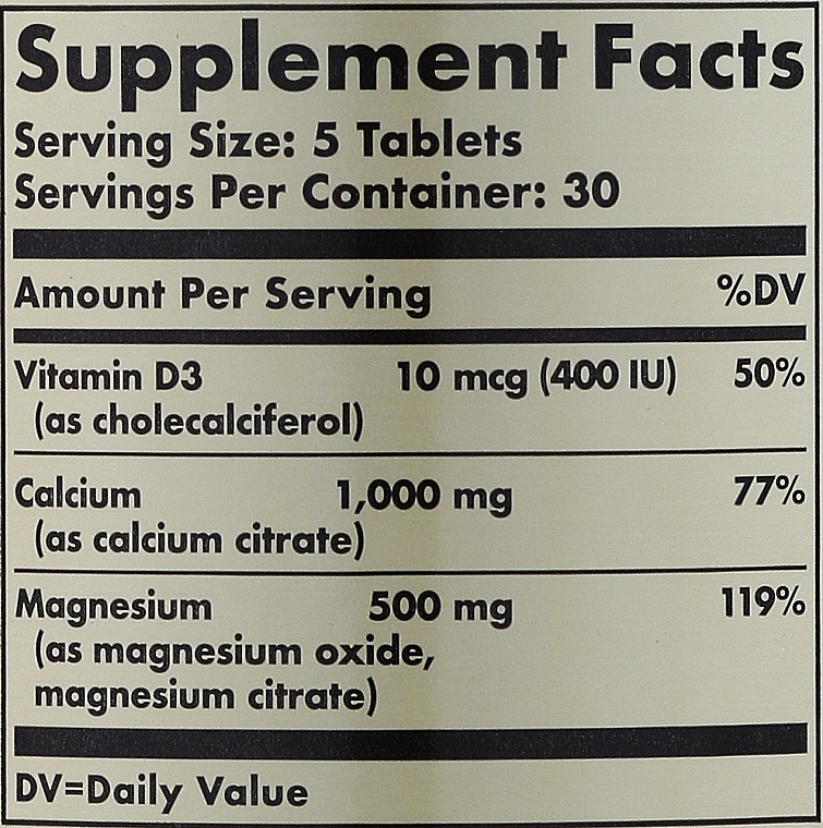 Suplement diety Wapń i magnez z witaminą D3 - Solgar Calcium Magnesium with Vitamin D3 — Zdjęcie N3